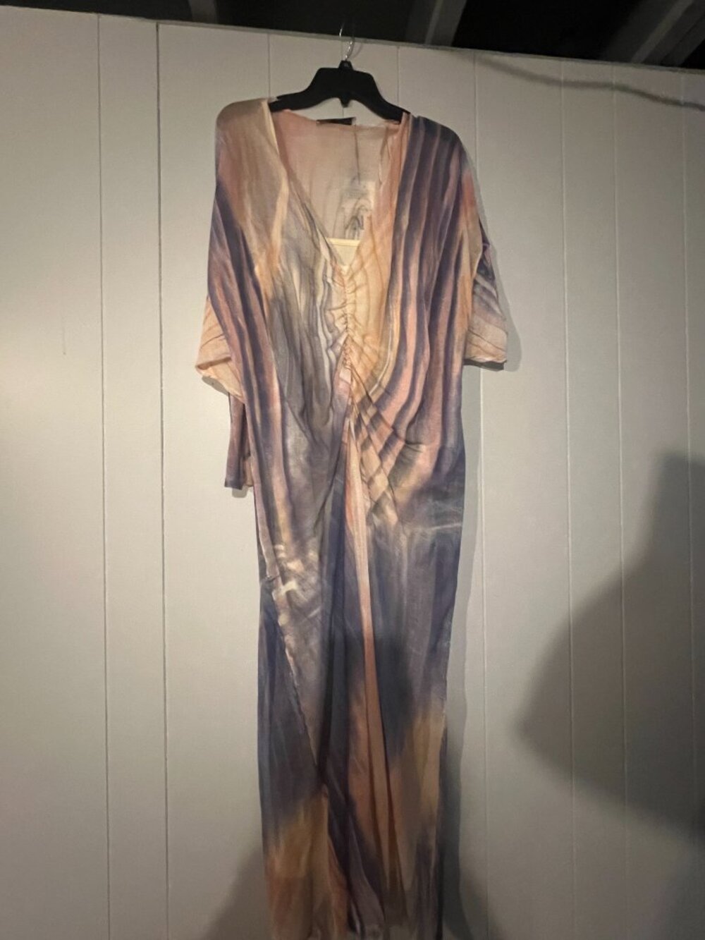 NWT Zara Limited Edition Sheer Maxi Dress Size L Abstract Print